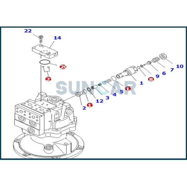 Набор уплотнения экскаватора для мотора 706-7G-01040 7067G01040 KOMATSU PC200-7 качания