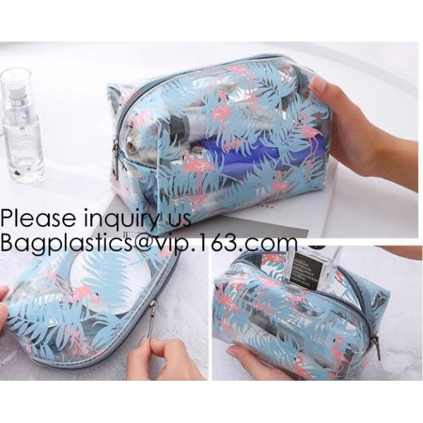 Custom Printing Recycled Soft Pvc Zipper Cosmetic Pouch,Transparent Customer Design PVC Cosmetic Pouch, bagease, bagplas