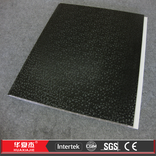 Recyclable Marbling Decorative Ceiling Panels Black / PVC Ceiling Tiles
