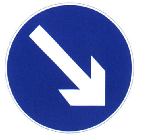 Round Sheet Road Driving Route Sign Board Aluminium Disc Green Color Outdoor Direction Signs Plate