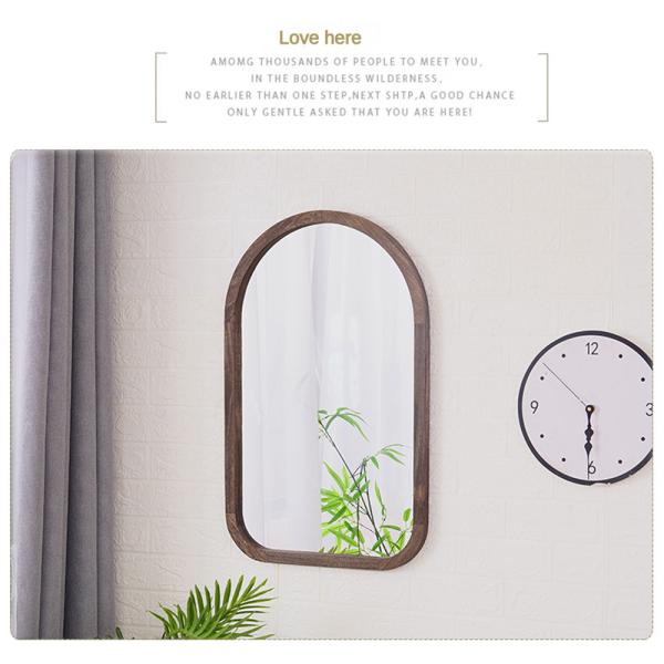 Современная арка полная длина Антикварный наклейка с деревянным зеркалом для декора ванной комнаты