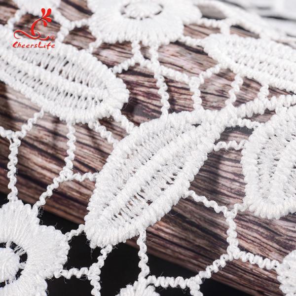 125cm Width Water Soluble Floral Embroidery Fabric With Sequins