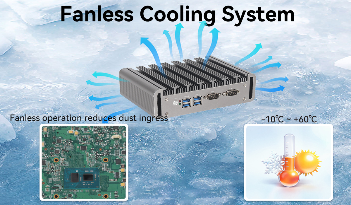 Intel Core I5-6200U Mini Industrial PC без вентилятора с двойным RS232 COM Dual LAN DDR4
