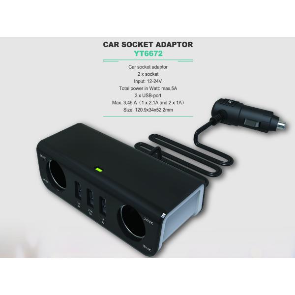 Adaptador de encendedor de cigarrillos carga rápida USB A y C cargador de coche para iPhone Huawei etc