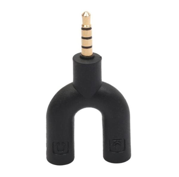 Special U Shaped 3.5mm  2 In 1 Headset Adapter Kit Stereo Audio Male to 2 Female Headset adapter for Walkman,
