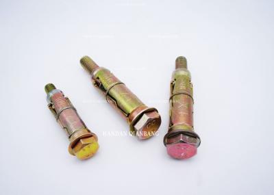 Iron / Carbon Steel Shield Fixing Anchor Bolts Three Pieces Zinc Plated