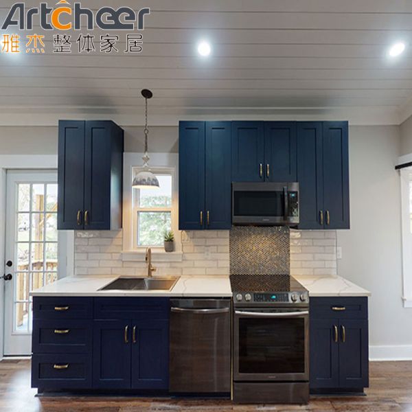 Solid Wood Lacquer Finish Kitchen Cabinet Ready to Assemble for Modern Modular Kitchen