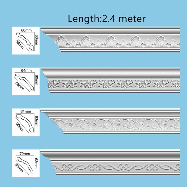Polyurethane Cornice Molding Decorative PU Ceiling Moulding