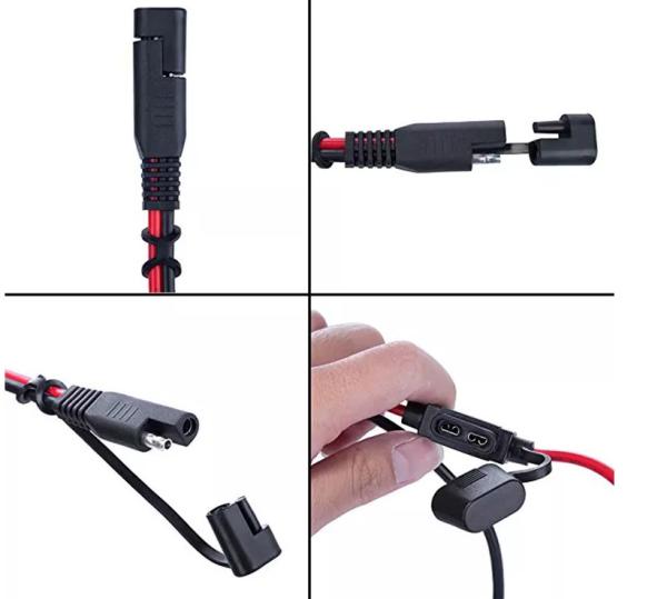 10AWG 2 Pin SAE Battery Connector SAE To Ring Terminal Harness For Battery Charger