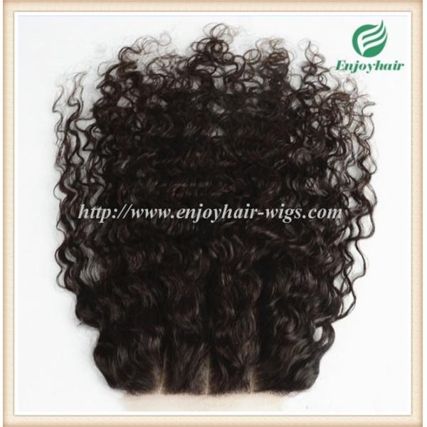 Lace top closure 5''x5'' ,brazilian virgin hair natural color loose curly 10''-24''length