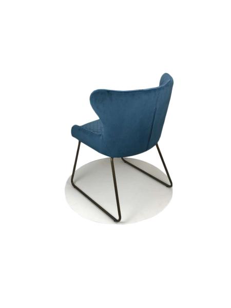 Blue Velvet 5.2KGS  810mm Armrest Upholstered Banquet Leisure Chair