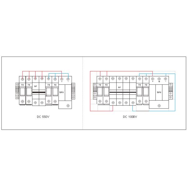 GYPV/2-1 DC Combiner Box 2 In 1 Out 20A/32A Максимальный выходный переключательный ток с одночасовым выключателем
