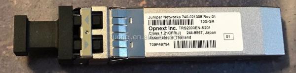 Juniper EX-SFP-10GE-SR,SFP+ 10GBase-SR 10 Gigabit Ethernet Optics, 850nm for up to 300m transmission on MMF