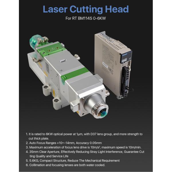 Auto Focus 6KW Laser Spare Parts Cutting Head Raytools BM114 For Fiber Machine