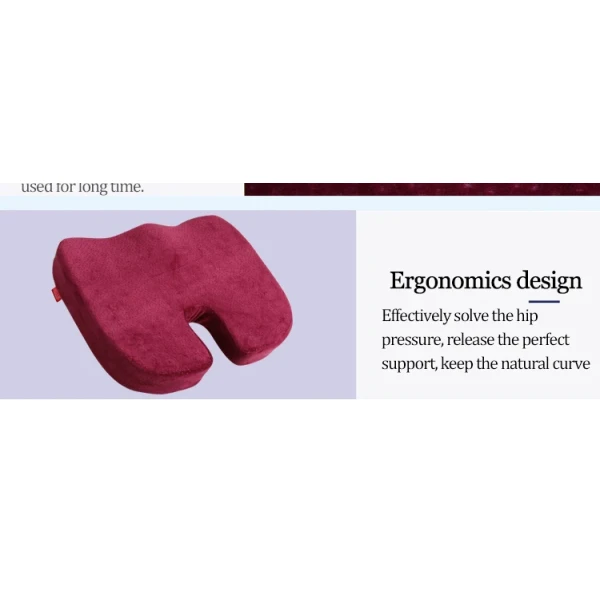 Customized Color Coccyx Orthopedic Memory Foam Car Office Chair Seat Cushion for Comfort