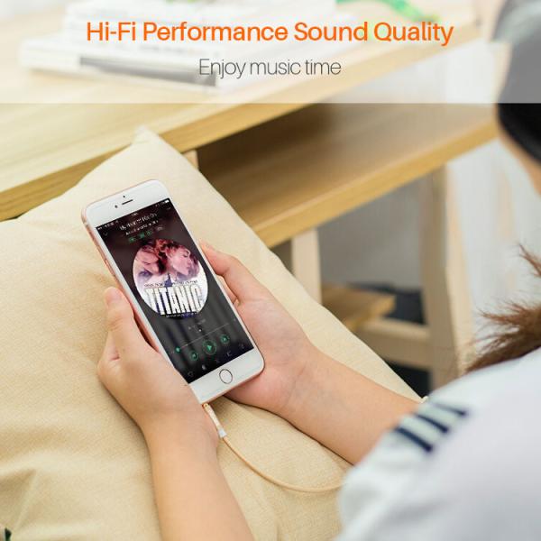 24K Gold Plating Stereo Aux Cable Nylon Weave 3.5 Mm Auxiliary Audio Cable