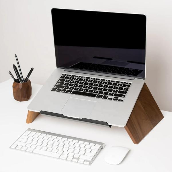 Free Sample Charge Laptop Wood Stand Double Tiers Computer Holder for Computer Monitor