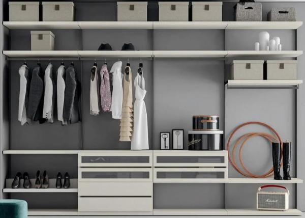 78in Bedroom Wardrobe Closets Aluminium Sliding Wardrobe Door Profiles With Lighting