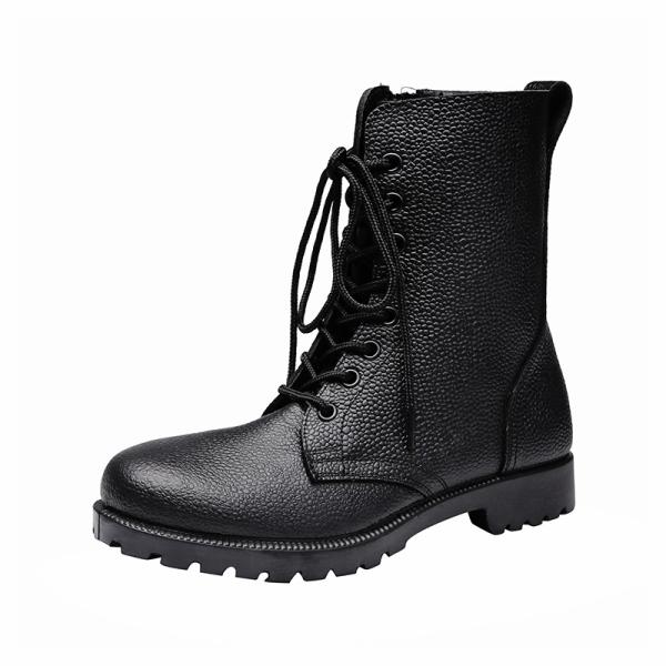 Oficial tático de couro gravado Police Duty Shoes das botas do combate da separação