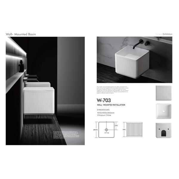 Handmade Modern Design Wall Hung Basin China High Quality Sanitary Ware Ceramic Basin for Bathroom