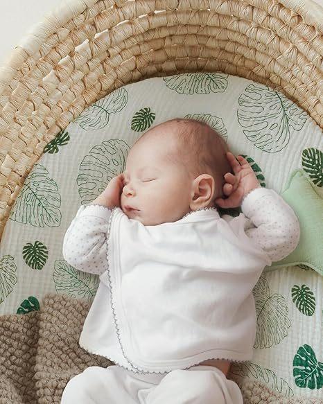 Gauze Bassinet Sheet Set Ultra Soft Modern Style With Multiple Colors