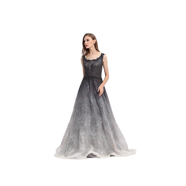 Royal Blue Long Sleeve Evening Gowns , Arabic Long Evening Dress