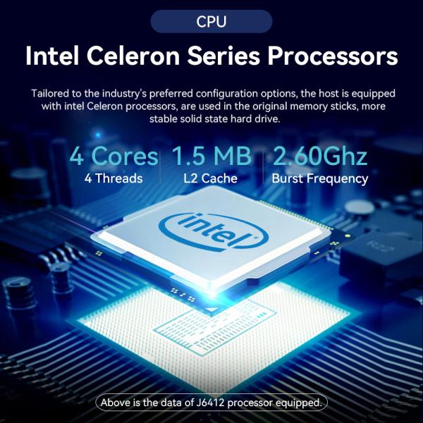 Intel Celeron J6412 PC industriel sans ventilateur avec double LAN et DDR4 jusqu'à 16 Go