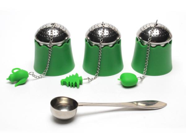 SGS Stainless Steel Tea Bag Strainer Infuser U Bond Silicone Tray Metal Chain