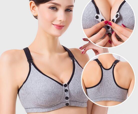 Fashion Mix Size Womens Maternity Clothes Nursing Sports Bra Button Front