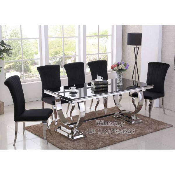 Black Velvet Dining Chairs Grey Stainless Steel Dining Chair in Furniture Manufacturer (YS-6)
