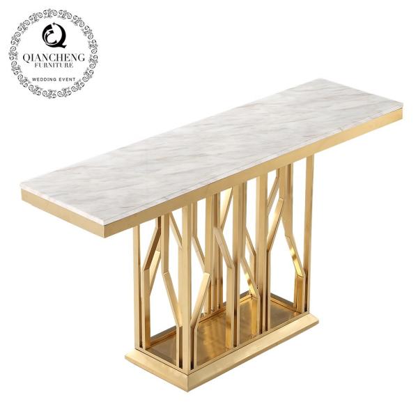 tabela de console 0.3cbm de aço inoxidável de 160x45x85cm com parte superior de mármore 20mm