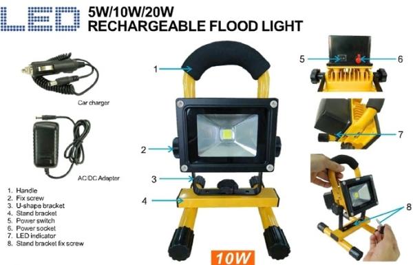 waterproof led rechargeable flood light solar camping light