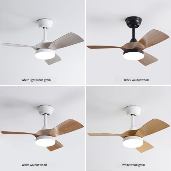 32 pouces de fréquence simple de la lame en bois de plafond de ventilateur de conversion Nordique maison de ventilateur de lumière