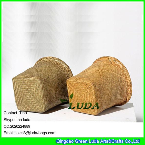 LUDA kids art storage box natural seagrass straw beach towl basket