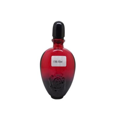 Altura vazia recarregável vermelha e preta das garrafas 170mm do perfume 60ml com a bomba de prata do friso
