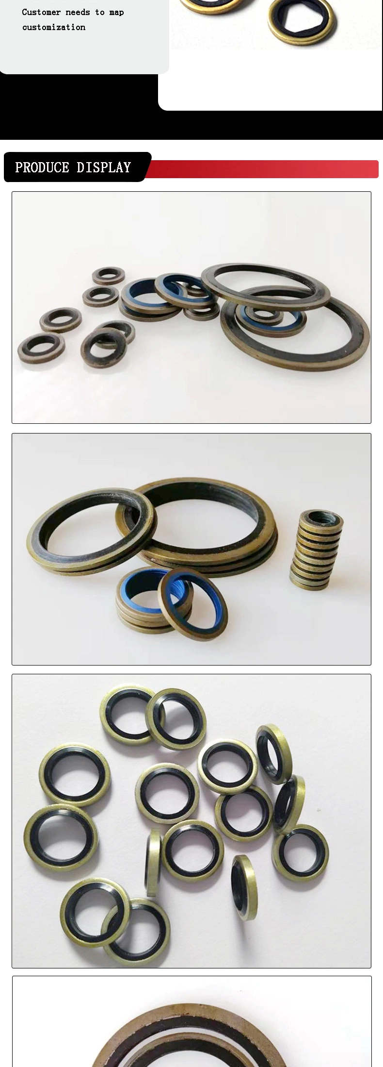 OEM Seal M12 Carbon Steel Nitrile Rubber Gasket Bonded Sealing Washers