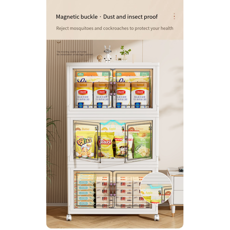 Home Transparent Clothing Folding Stackable Door Open Storage Cabinets  Storage Boxes & Bins  Storage Organizer