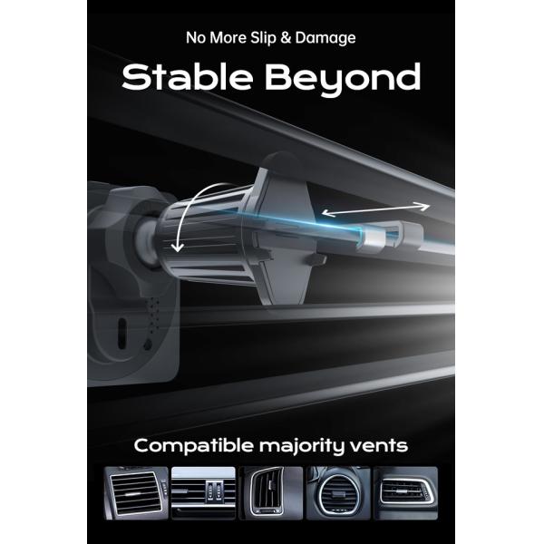 Cargador inalámbrico de automóviles de 9 colores, cargador inalámbrico de carga rápida de 15w Placa de metal Tecnología de sonido negra