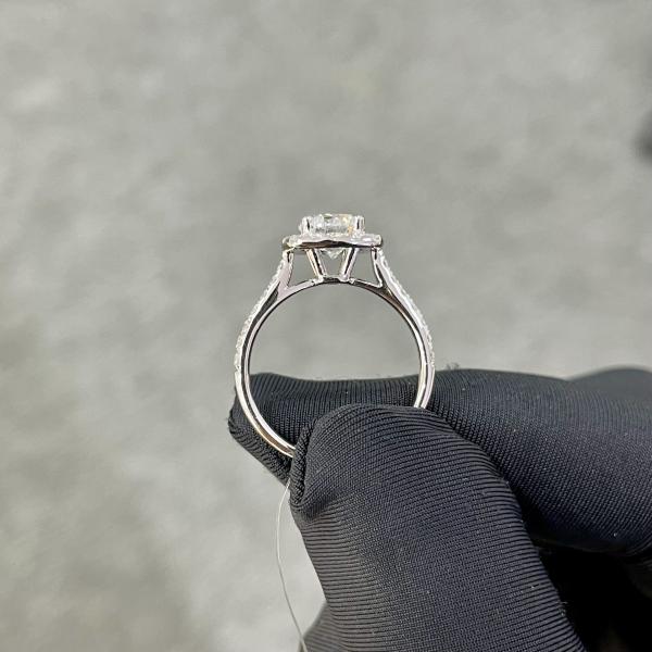 1.008ct Круглый D/E VVS CVD Белый бриллиантовый кольцо Лабораторные выращенные бриллиантовые кольца с сертификацией IGI