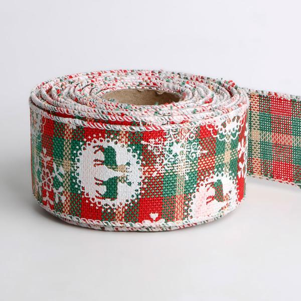 Шнурка с напечатанным рождественским логотипом для упаковки Ширина 63 мм Шнурка из ткани