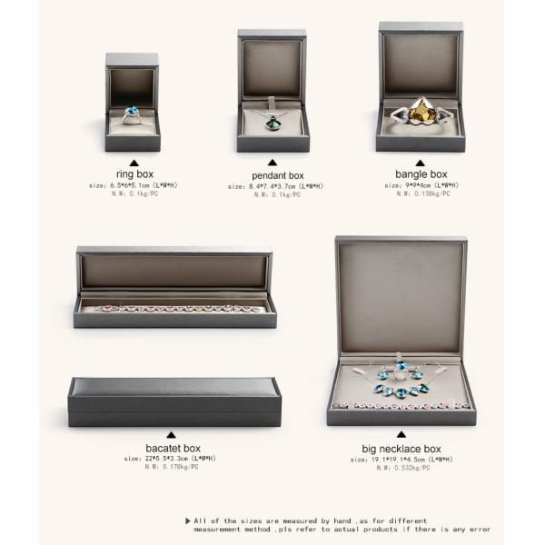 Earring / Pendant Jewelry Plastic Box Attractive Black Color PU Leather Covered