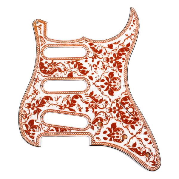 3Ply SSS Electric Guitar Pickguard 11-Hole White Pearl Flower Patter Scratch Plate For ST Style Guitar Accessories