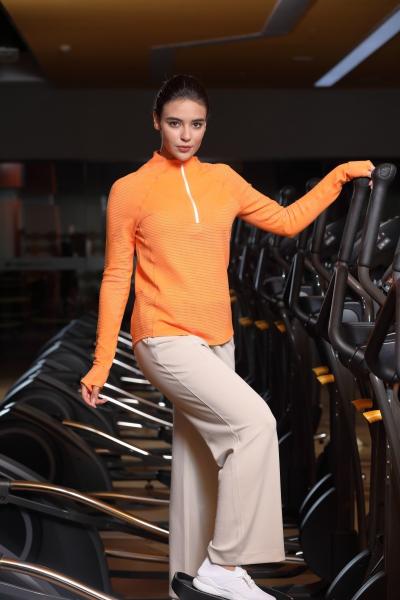 Quarter Zip Long Sleeve Tops With Mock Neck Striped Pattern