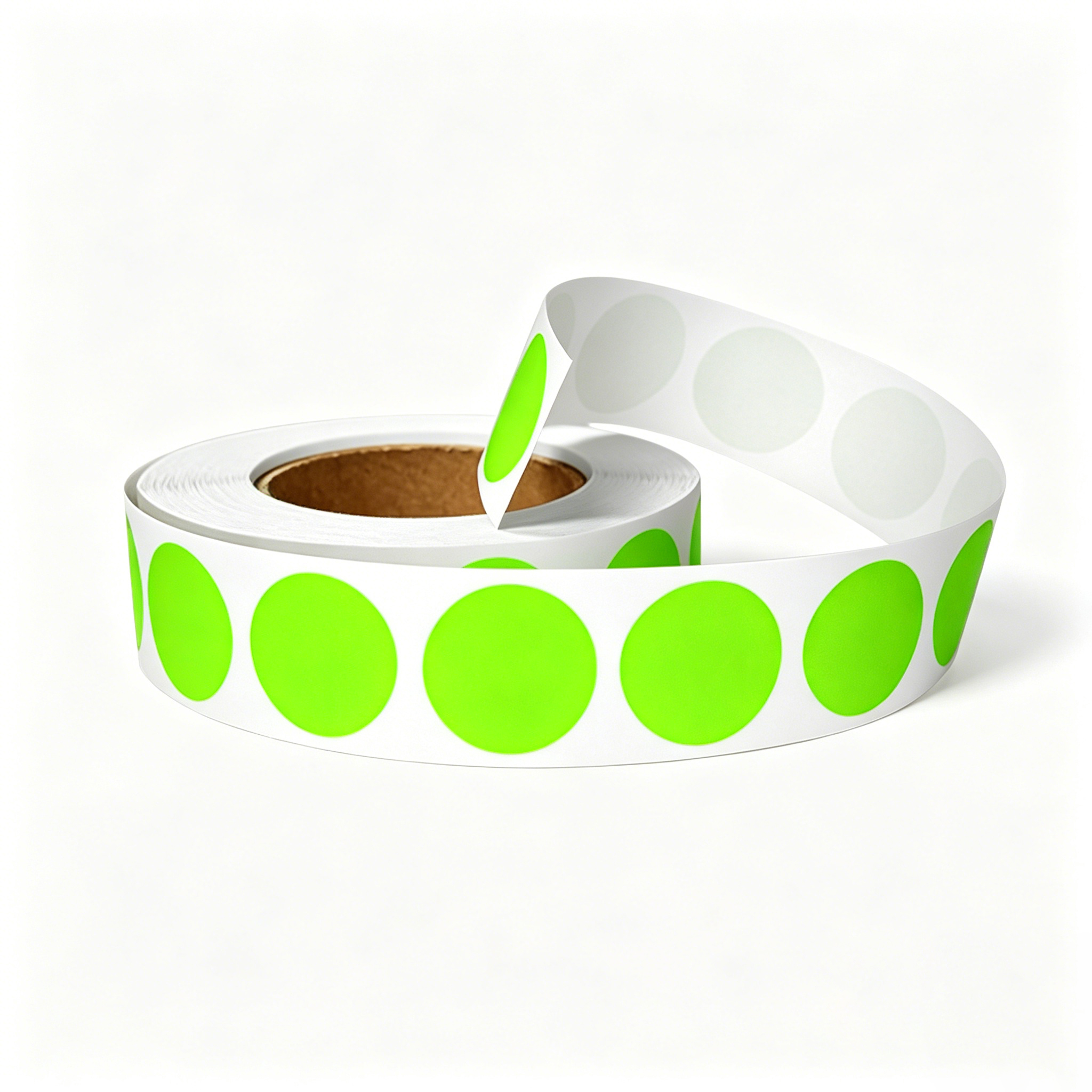 1x1 Inch Round Fluorescent Green Adhesive Labels Dot Stickers