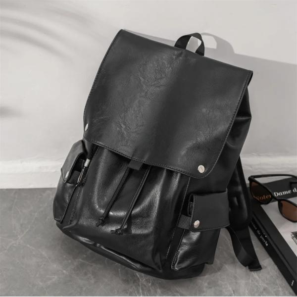 Leather Business Laptop Backpack , Daily Casual Laptop Backpack