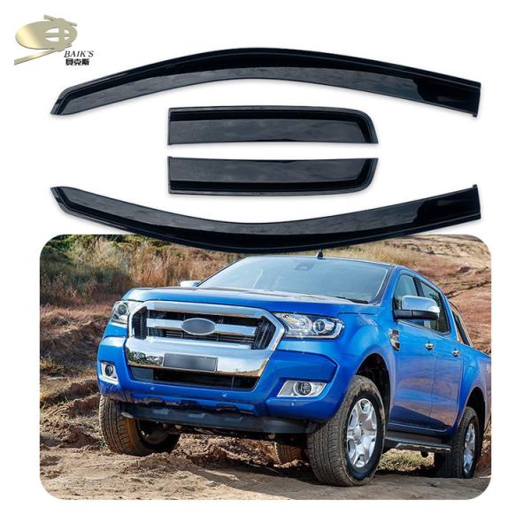 Black Auto Window Vent Shades For Ford Ranger 2015-2018
