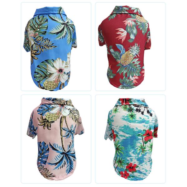 Hawaiian Style Pets Wearing Clothes French Bulldog Dog Hawaiian Shirt