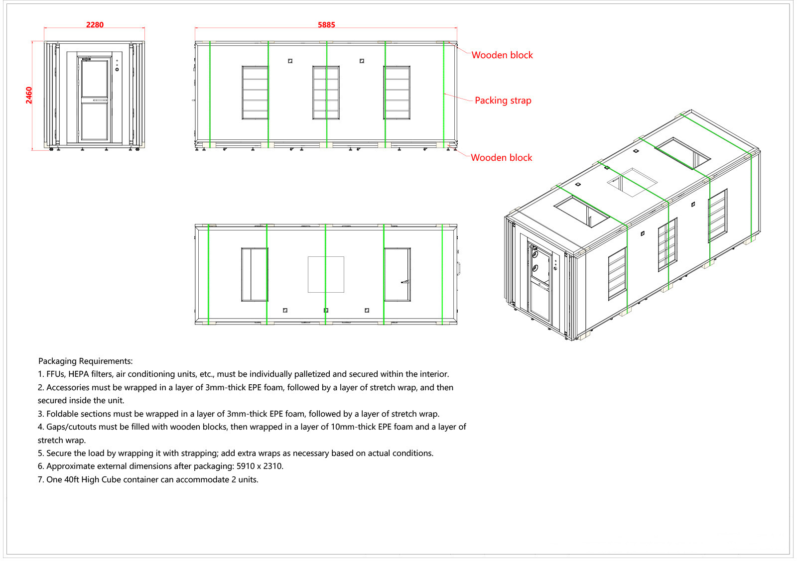 Easy-to-Install Modular Cleanroom with Expandable Design and HEPA Fan Filter Units for Time and Labor Savings