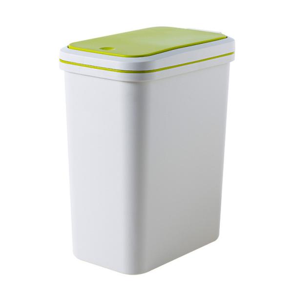 Popular 10L Swing Lid Press Pedal Plastic Trash Can Household Use Eco-Friendly PP Material Customizable Kitchen Home Recyclabl