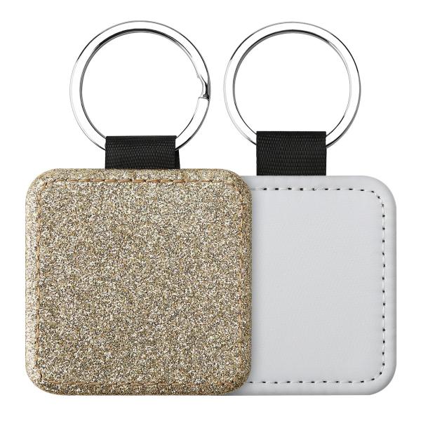 Personalized Sparkle Leather Pendant Key Chain For Sublimation Printing